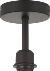 Black ceiling light fixture on a white background